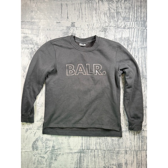 BALR. Other - BALR Sweatshirt Mens M Black Logo Fleece Stepped Hem Streetwear Pullover